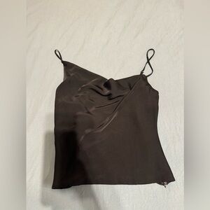 Black asymmetrical urban top